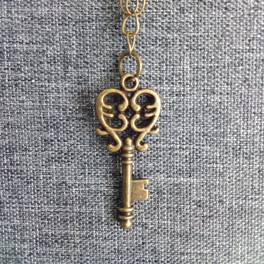 Small Brass Key Necklace